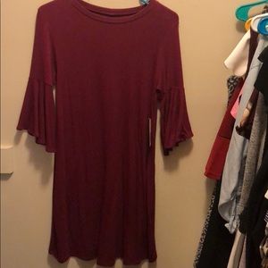 Maroon causal dress
